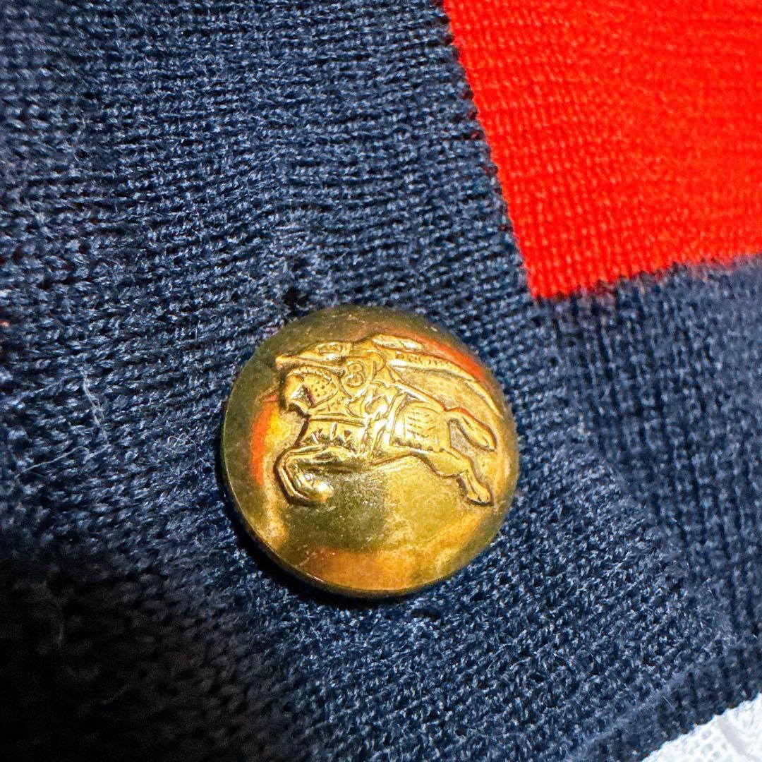 Burberrys旧タグカーディガン 赤 金ボタン ホースマーク 80年代