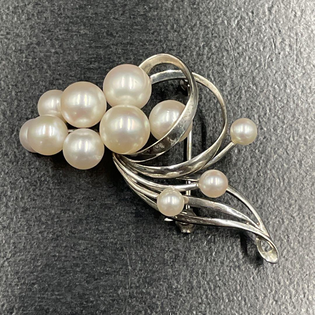 MIKIMOTOミキモト　パール　ブローチ　あこや真珠　7ミリ　11粒　MS刻印 MIKIMOTO（ミキモト） パール ブローチ サークル アコヤパール5.7mm