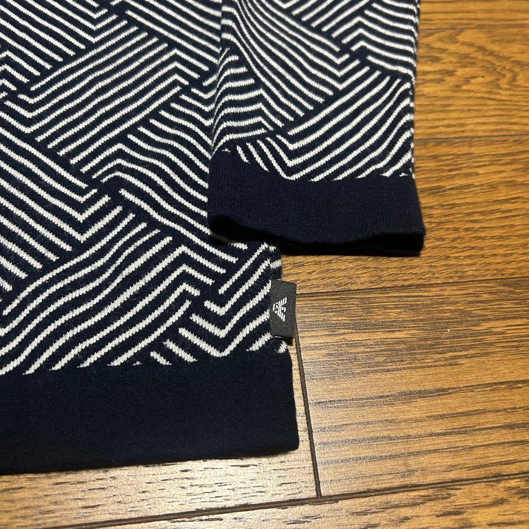 EMPORIO ARMANI 幾何学模様 ニット 紺 archive - メルカリ