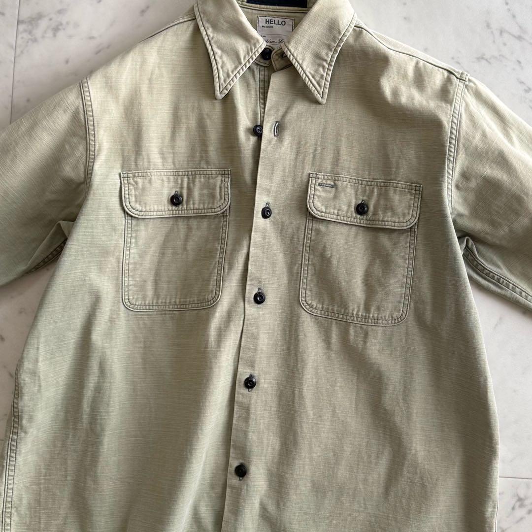 美品 マディソンブルー 01 ハンプトン バッグサテンシャツ◇カーキ