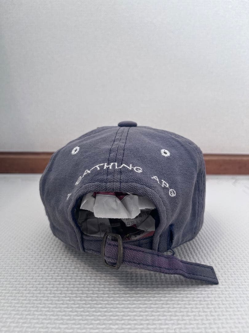 A BATHING APE 初期 Aの刺繍キャップ ネイビー