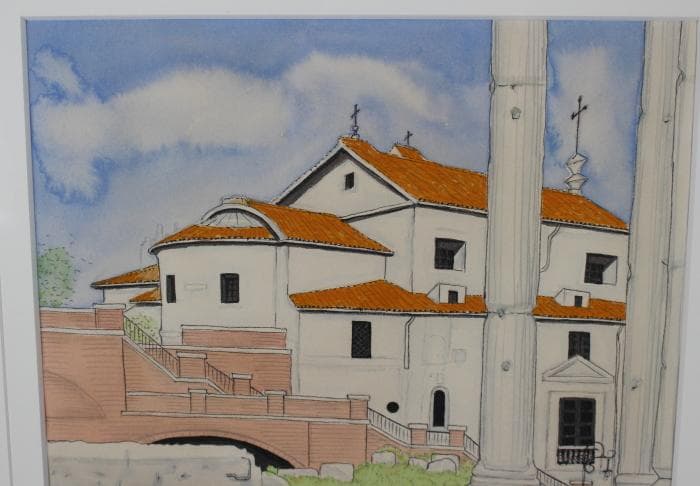 服部和三郎 フォロロマーノ 水彩画 4号 自筆サイン 肉筆 - メルカリ