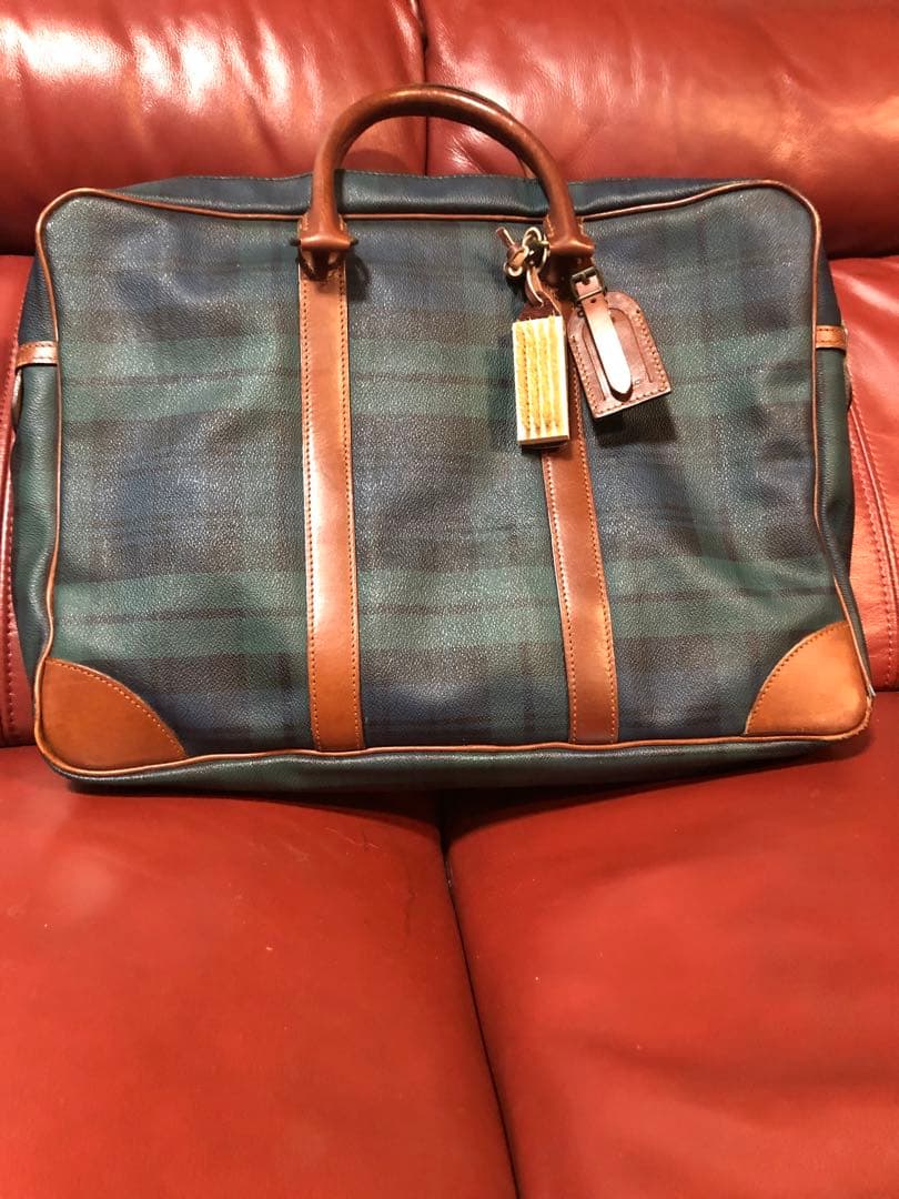 ラルフローレン ビジネスバッグ 緑のチェック柄 ブラックウォッチ ビジネスバッグ ブリーフケース グランチェック 緑