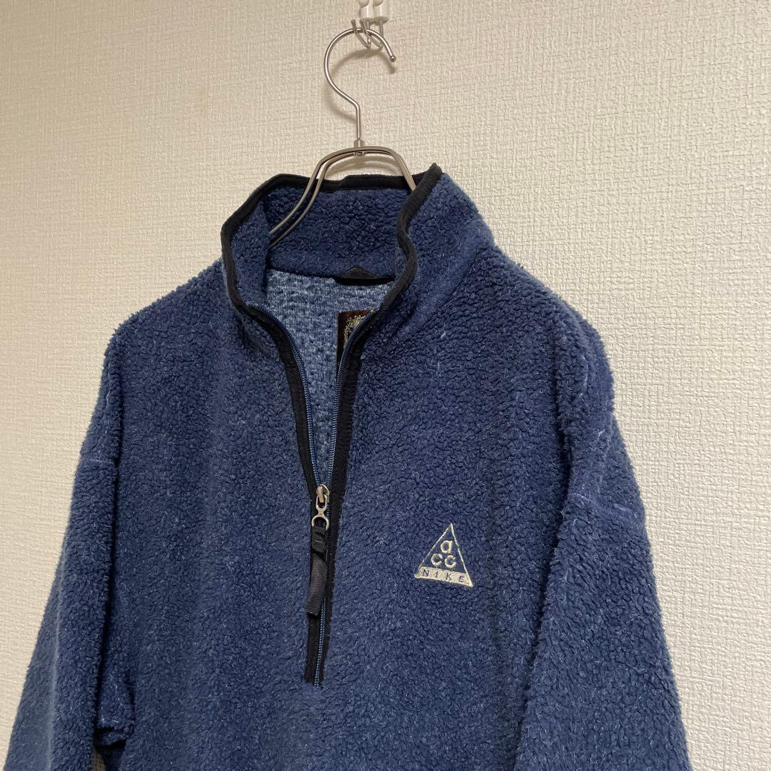 90s 犬タグ NIKE ACG ナイキ ハーフジップ ボア フリース L - メルカリ