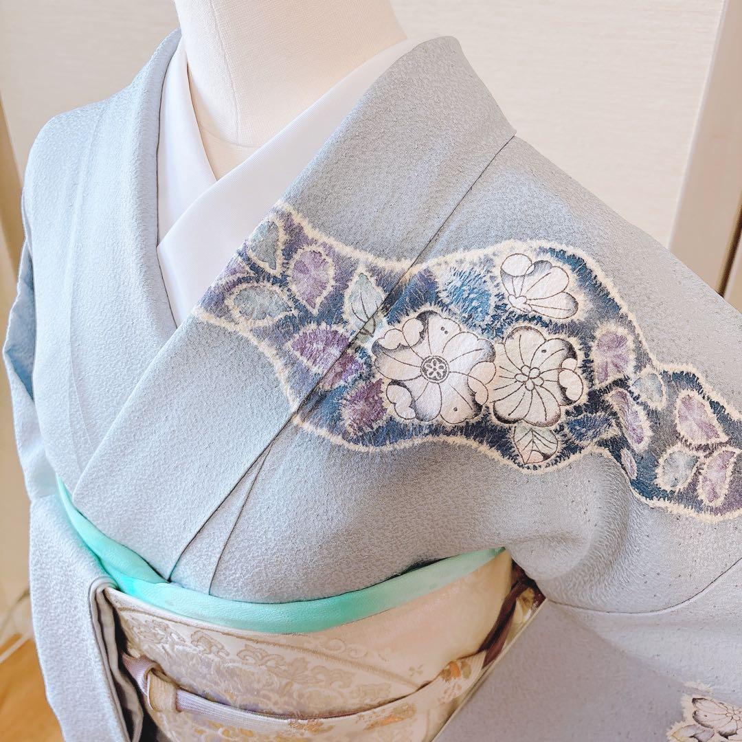 15日引下 美品 作家物 訪問着 フルセット 辻が花 翠山工房 裄67 S M