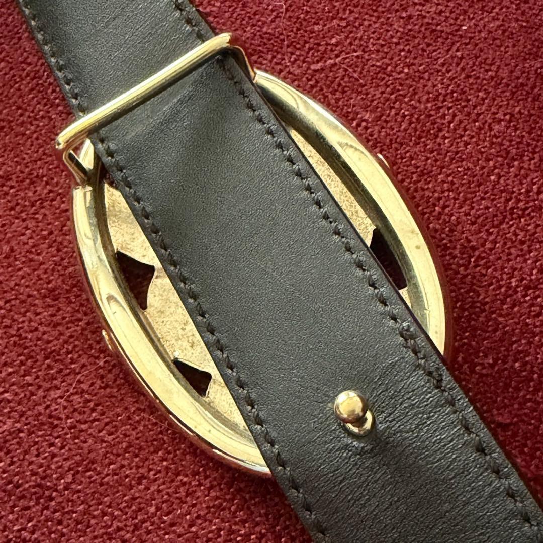 イヴ サンローラン ベルト リヴゴーシュ YSL ブラウン ゴールド ロゴ