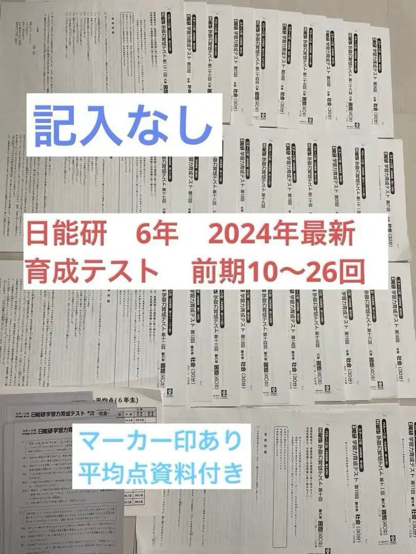 日能研 6年 2024 前期 育成テスト 全17回分