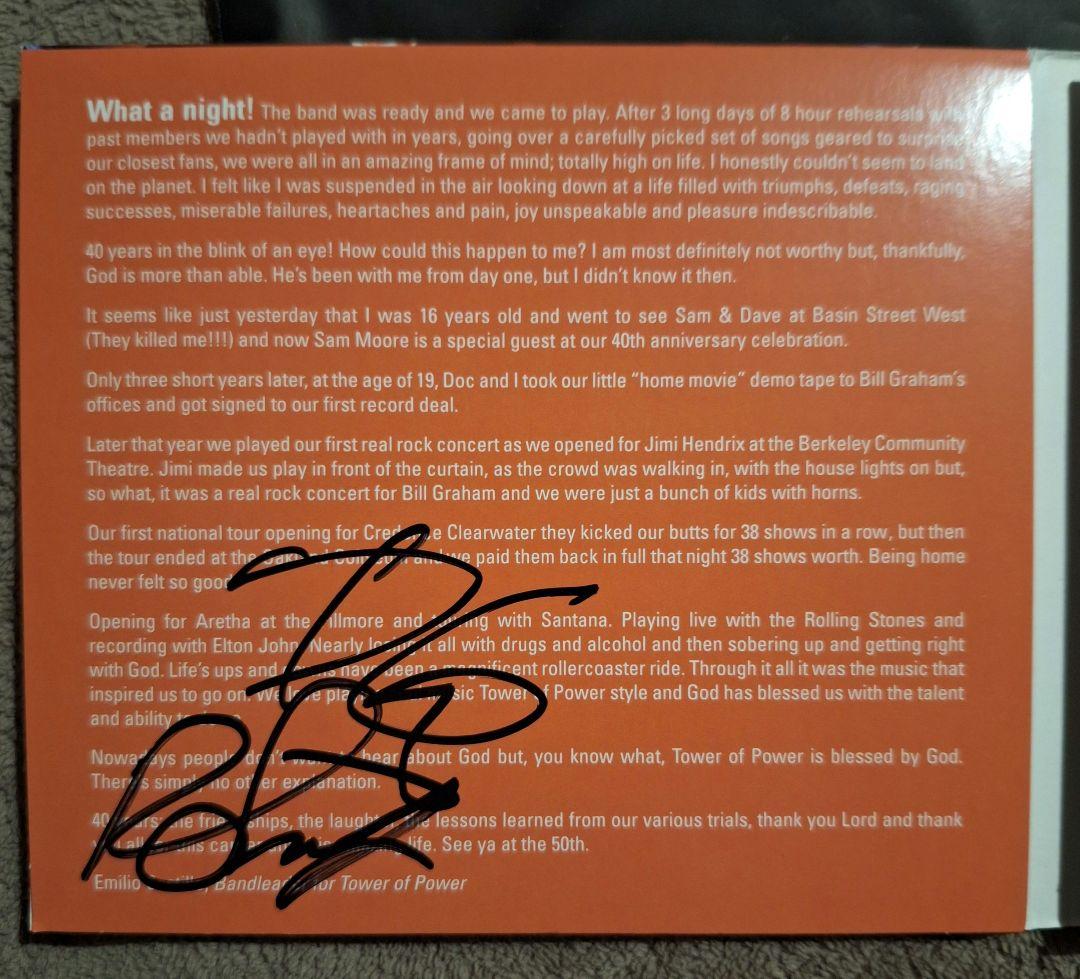 Tower Of Power サイン入り 40th Anniversary
