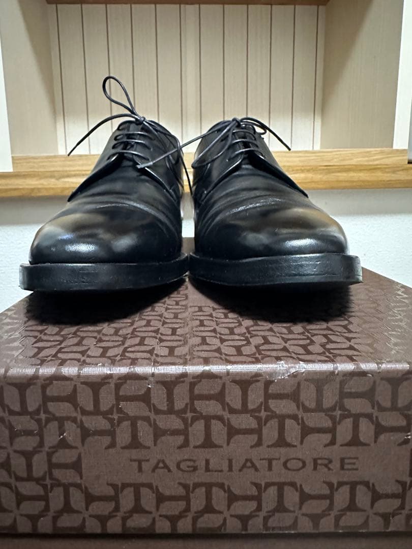 【着用1回極美品】a.testoni ストレートチップ黒UK6.5 25.5cm