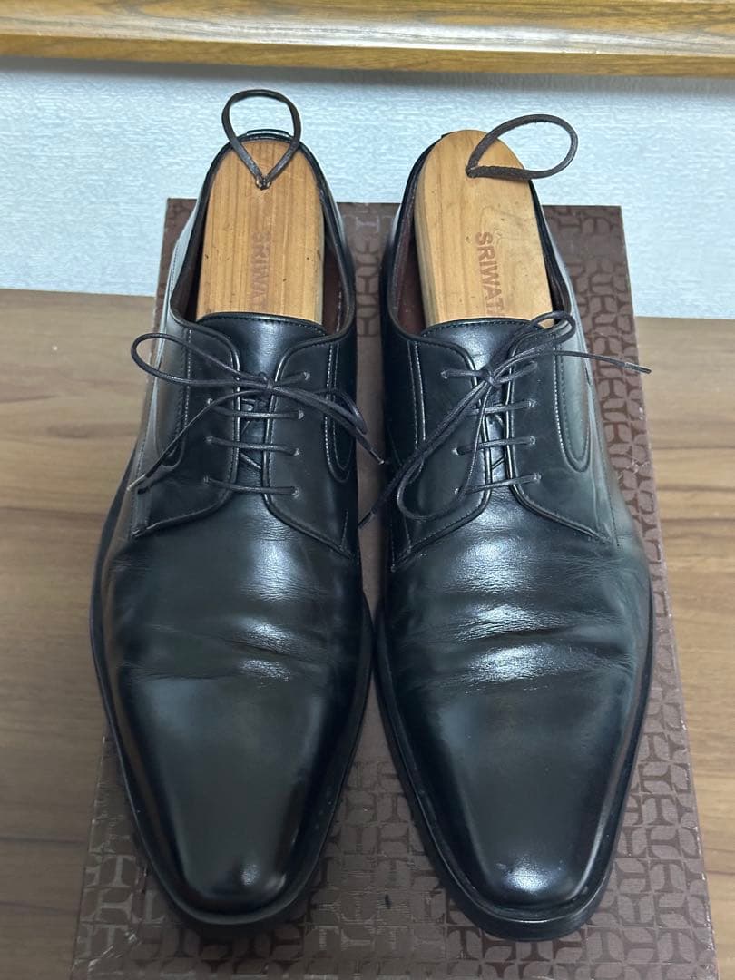 【着用1回極美品】a.testoni ストレートチップ黒UK6.5 25.5cm