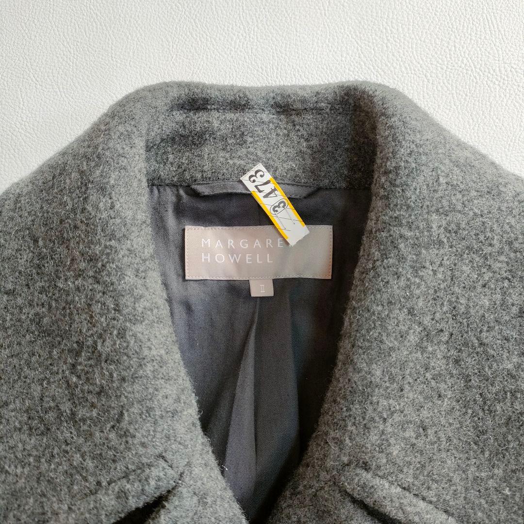 極美品】マーガレットハウエル 高級カシミヤ混ピーコート グレー 2