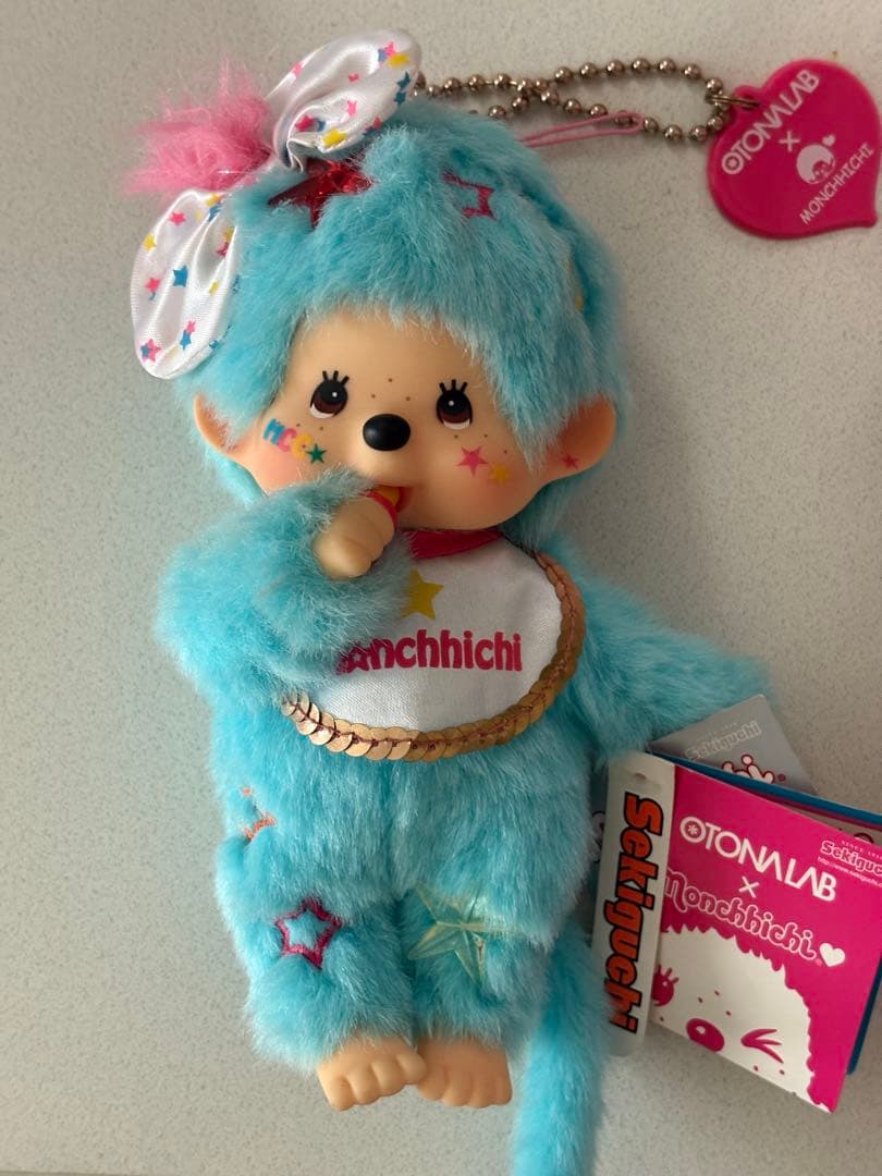 未使用 希少 モンチッチオトナラボ Pop´n Star ぬいぐるみキーホルダー
