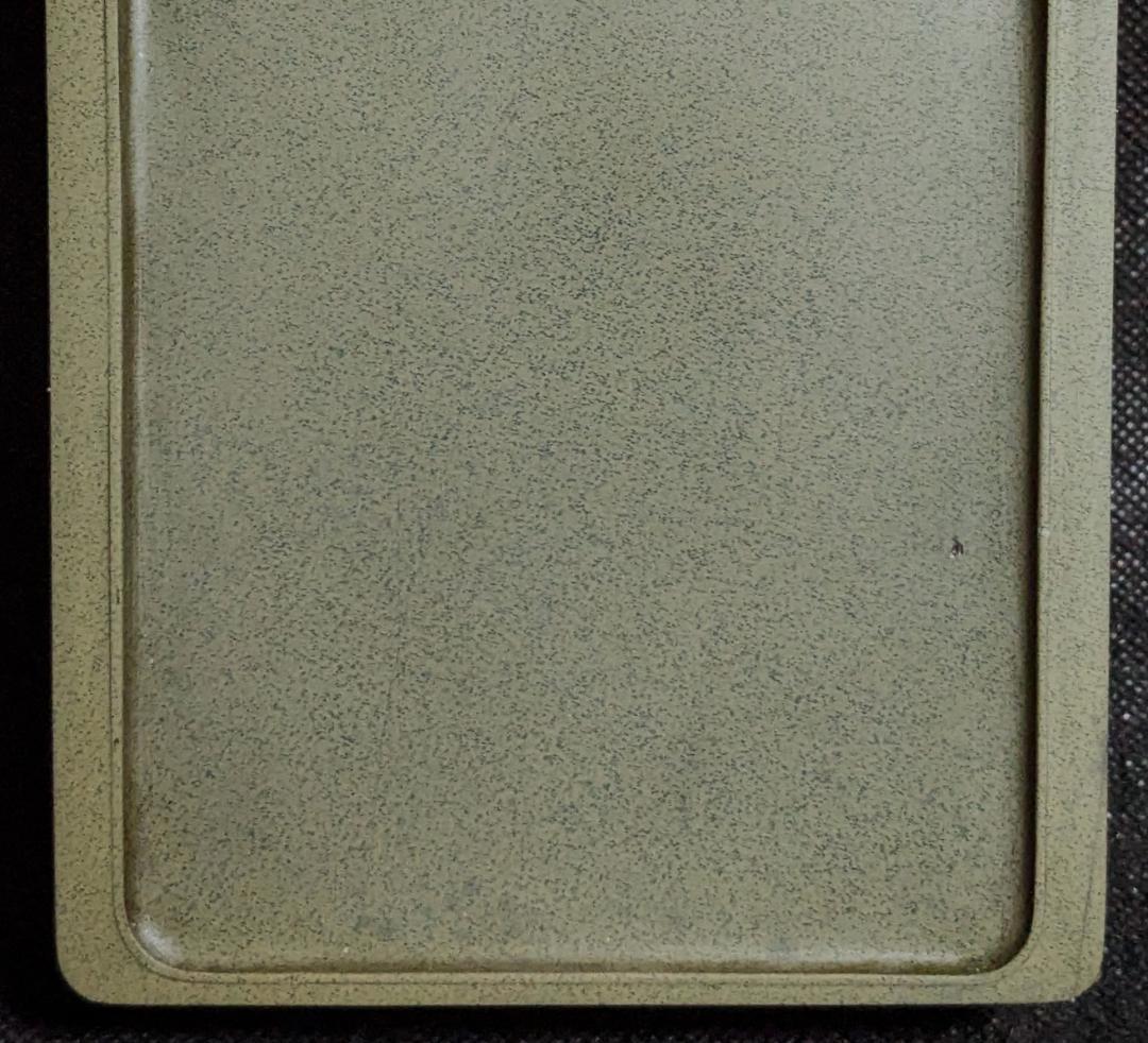 歙州硯金暈質・魚子紋・波紋の青琅玕系美石】◇唐木塗箱◇七吋◇龍尾山