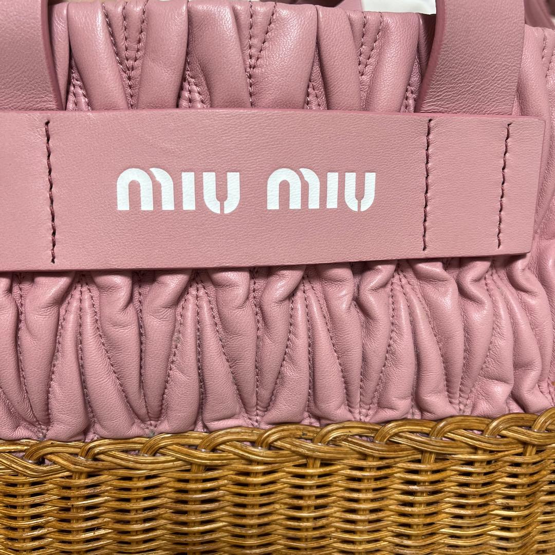 miumiu かごバッグ ピンク - メルカリ