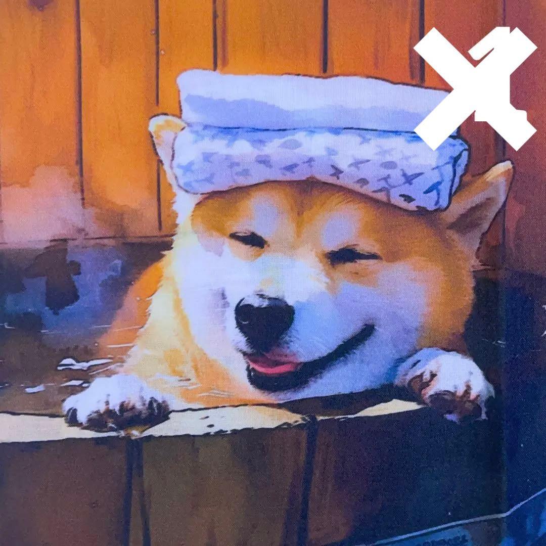 オーダー受付中 入浴 お風呂 柴犬 パネル生地 トートバッグ フラット