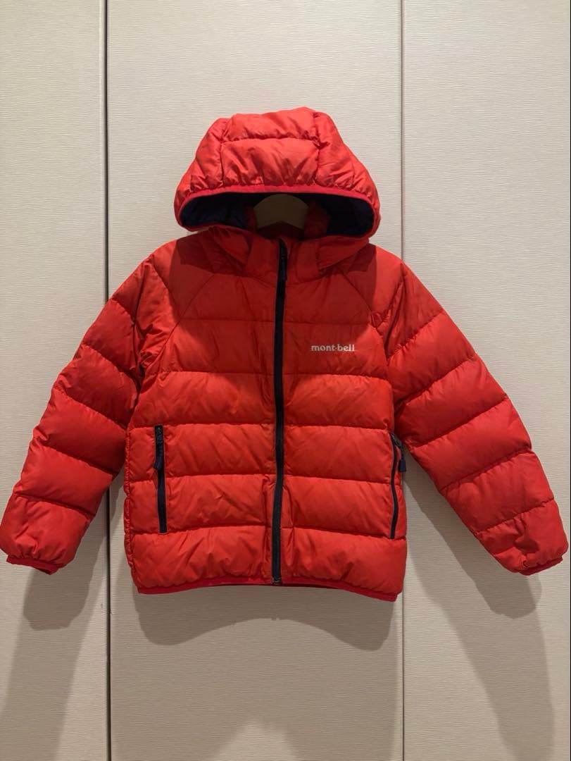 mont-bell ネージュダウンパーカ フード付きダウンジャケット レッド