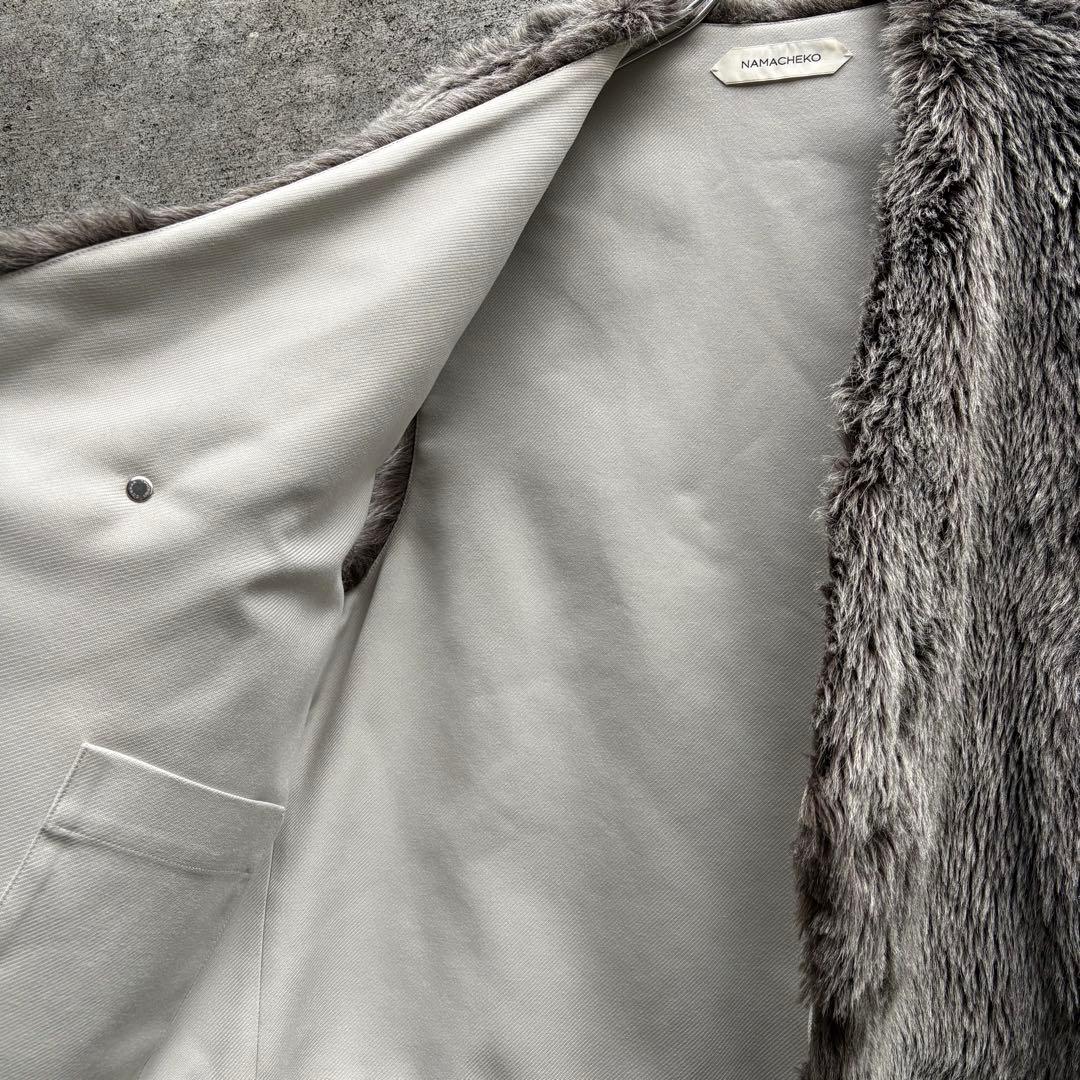 美品 namacheko ナマチェコ フェイクファー ベスト - メルカリ