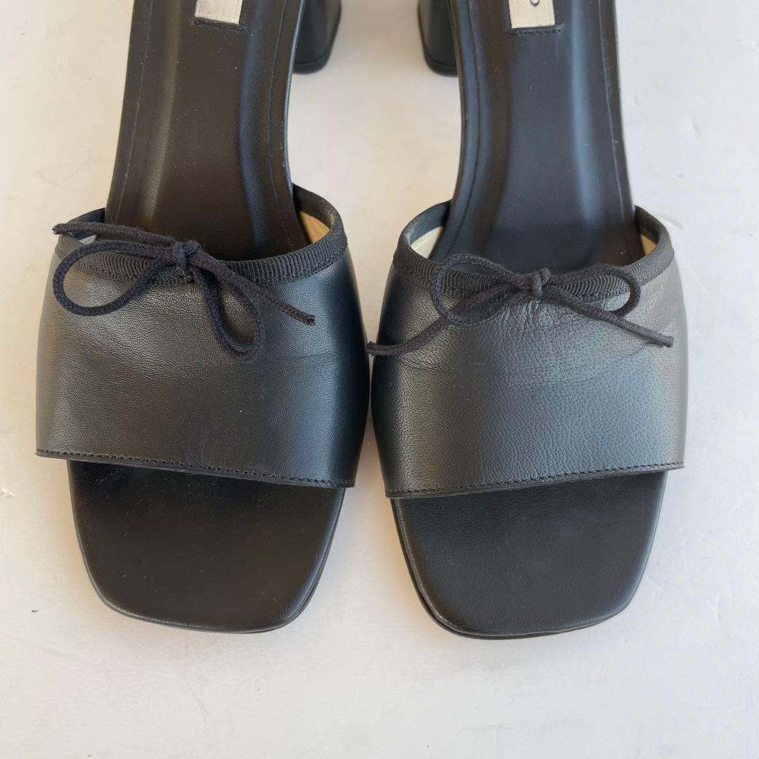 超美品☆Repetto サンダル 本革 リボン 黒　1227T 24.5cm