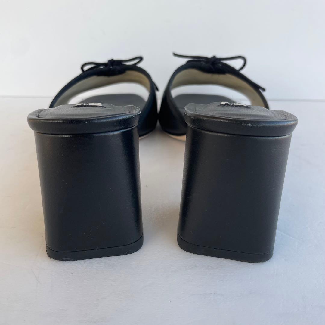 超美品☆Repetto サンダル 本革 リボン 黒　1227T 24.5cm