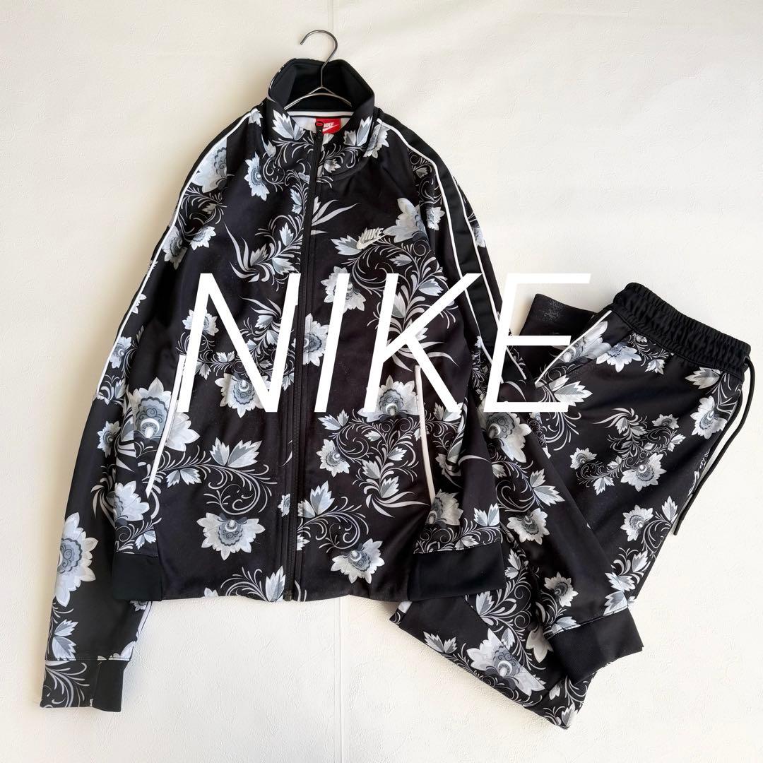 ナイキ ジャージ セットアップボタニカル 刺繍ロゴ フローラル 総柄 花