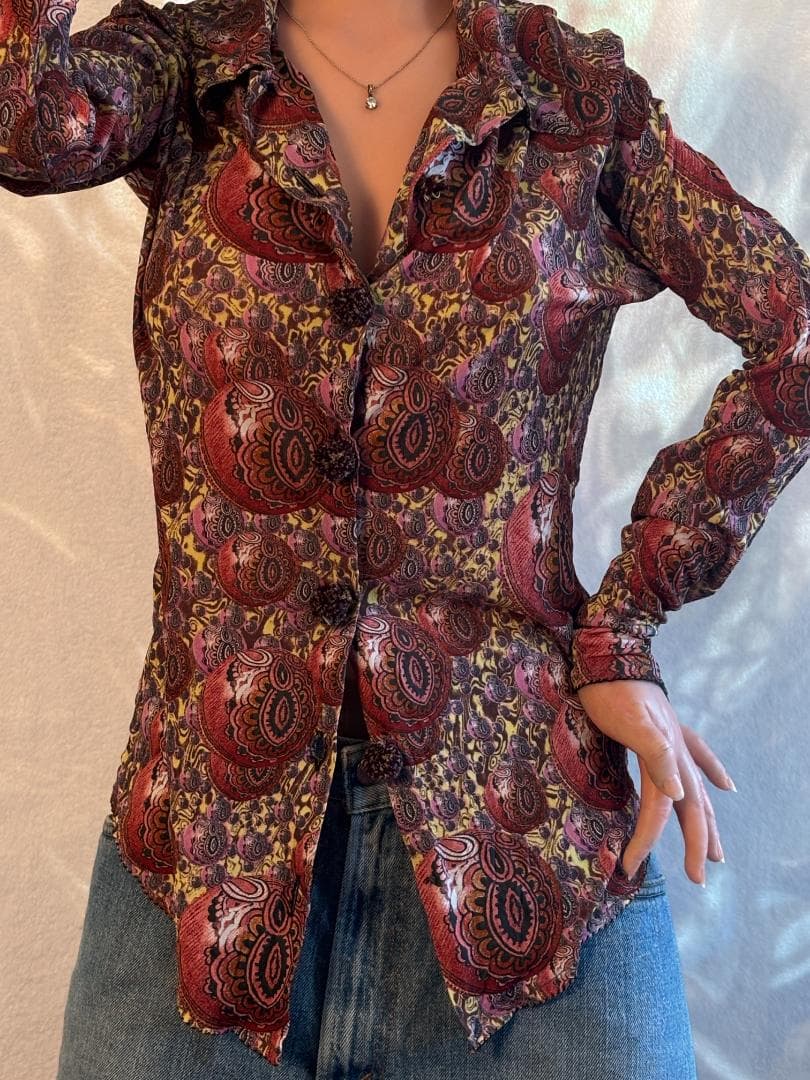 訳あり] Jean-Paul GAULTIER MAILLE ペイズリーシャツ