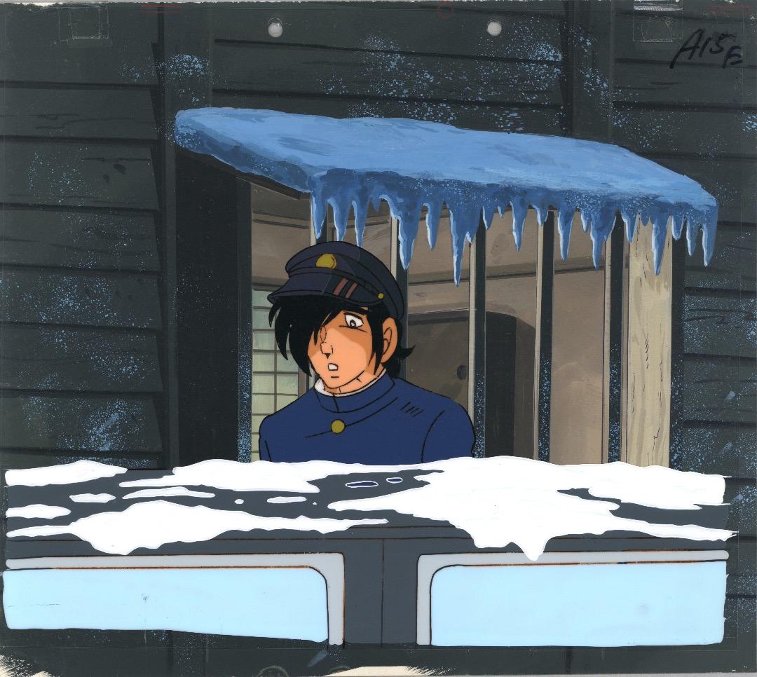 限定処分】水島新司『野球狂の詩』エース火浦健のセル画05（直筆背景画