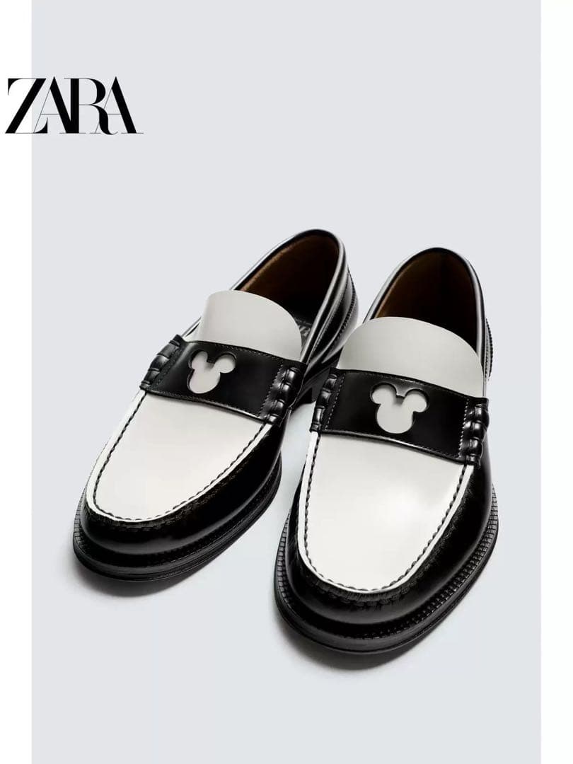 ZARA ミッキーマウス ローファー即完売‼️ Disney ⭐️26.5新品未使用