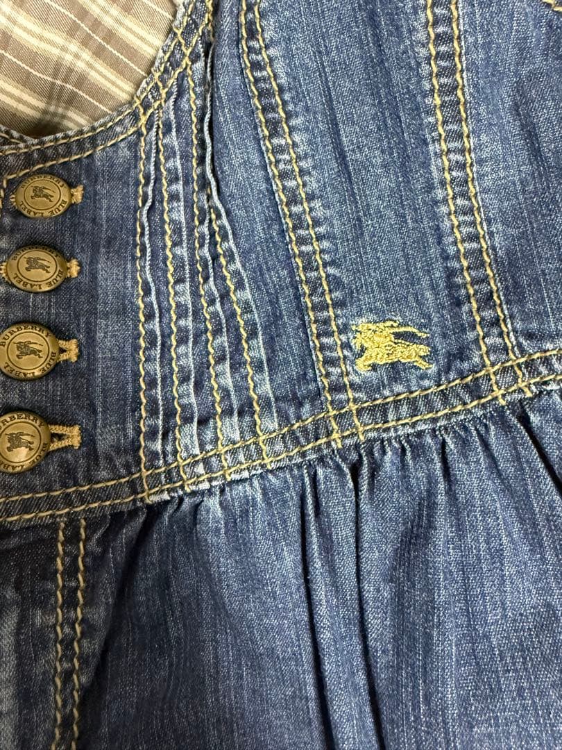 BURBERRY BLUE LABELデニムジャンパースカート ノバチェック38 - メルカリ