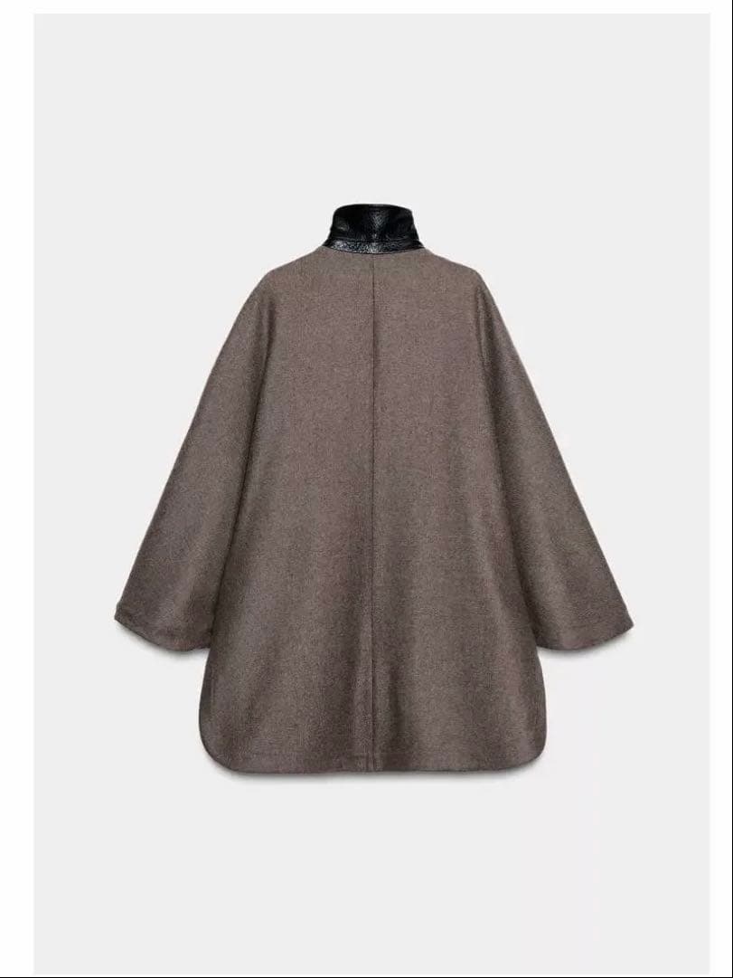 ZARA ウールケープコート コントラストカラー　XS -S