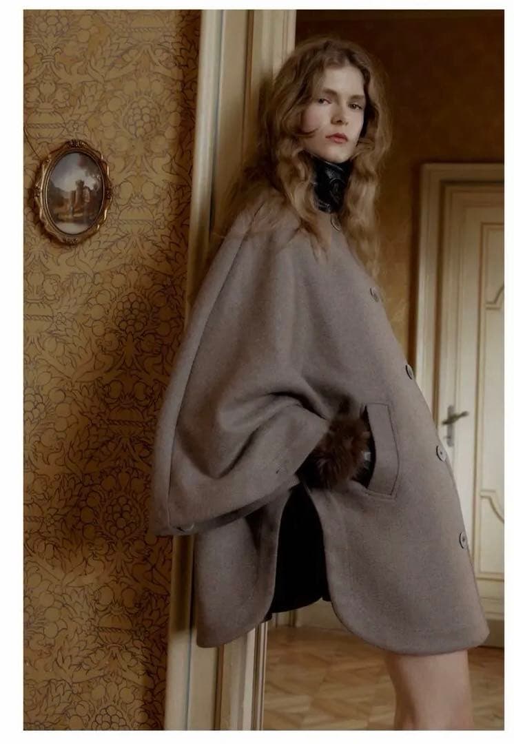 ZARA ウールケープコート コントラストカラー XS -S - メルカリ