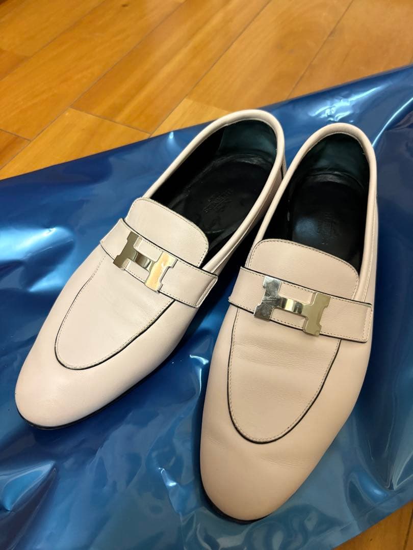 エルメス　ピンク　モカシン HERMES（エルメス） モカシン 36 1/2 24cm デスタン シェーヴル