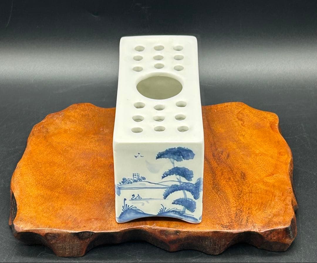 陶器 イギリス オックスフォード製 デボラ・シアーズ 花瓶 花器 手描き