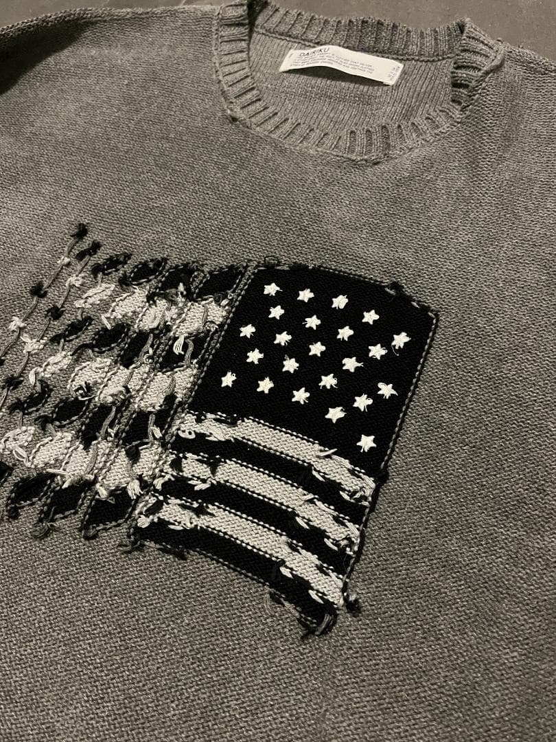 DAIRIKU ダイリク 星条旗 ニット アメリカ国旗 ワンサイズ グレー
