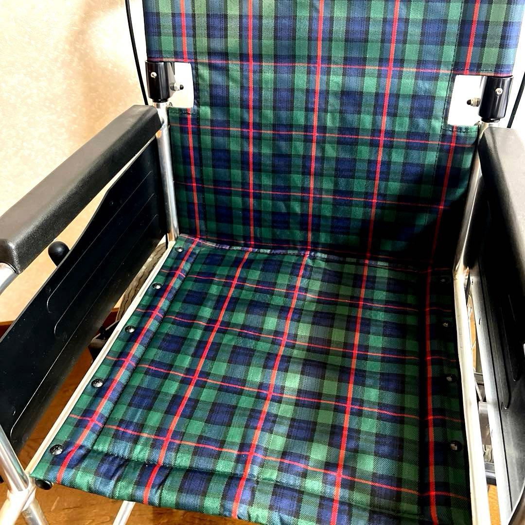 ミキ MiKi 介助型車椅子 折りたたみ MPCN-46JDグリーンチェック柄