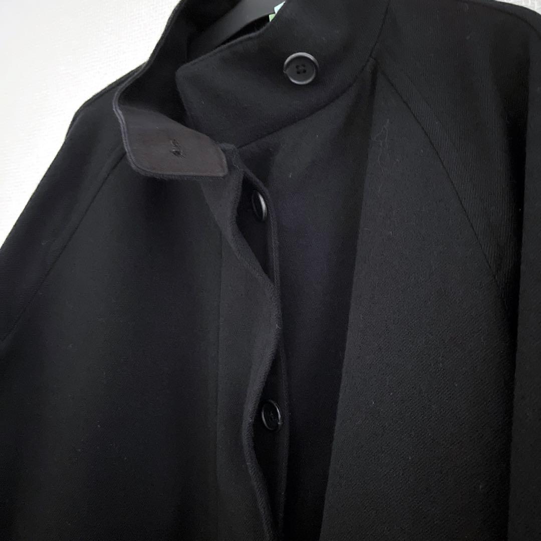 美品2023マーガレットハウエル ミルドウールコート スタンドカラー 黒