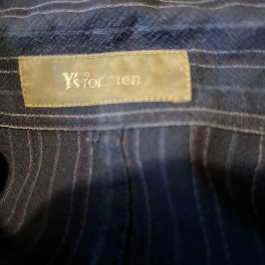 y´sfor men ストライプ柄 長袖ボタンシャツ M