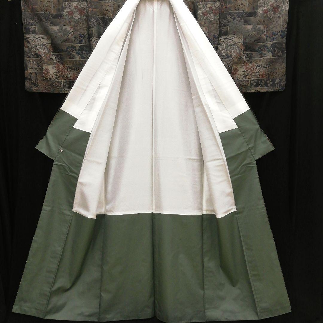 本場大島紬(袷) (四季の草花紋様 恵 積五郎(絣の魔術師) 裄68㌢身幅