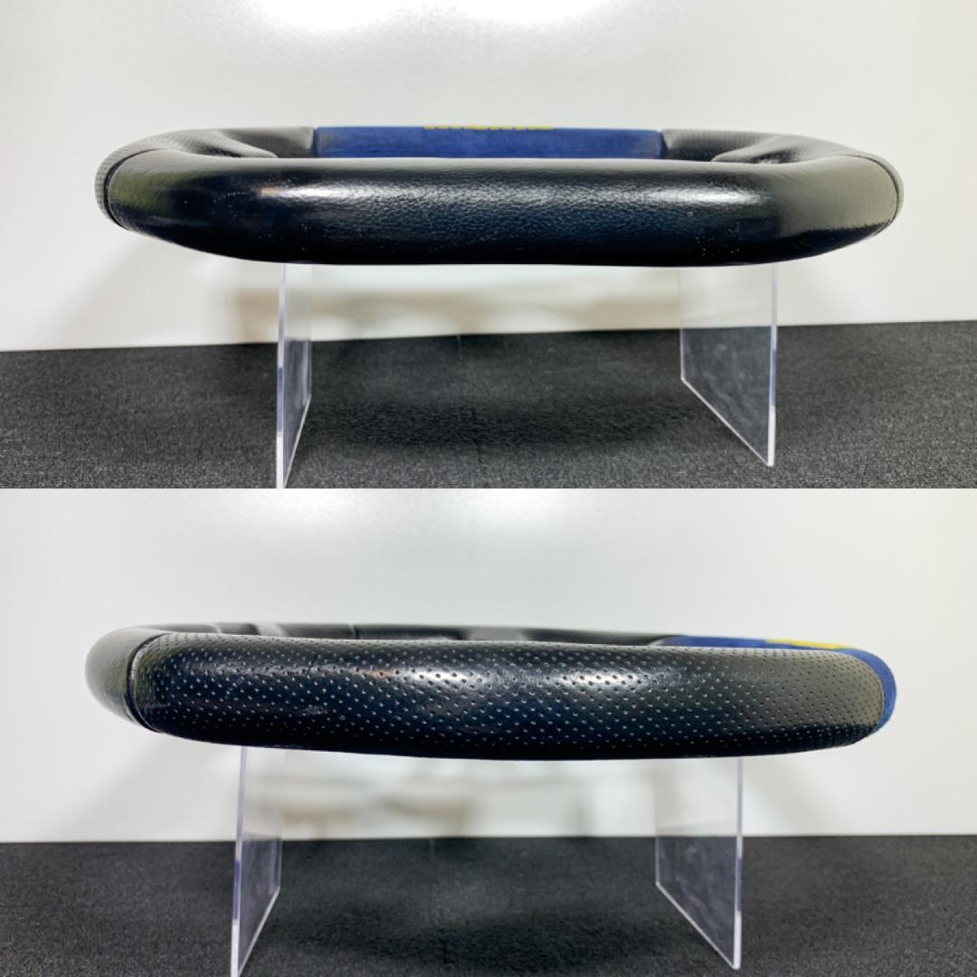 モモ トレック ステアリング 35パイ ブルー スエード×レザー 03年製 美