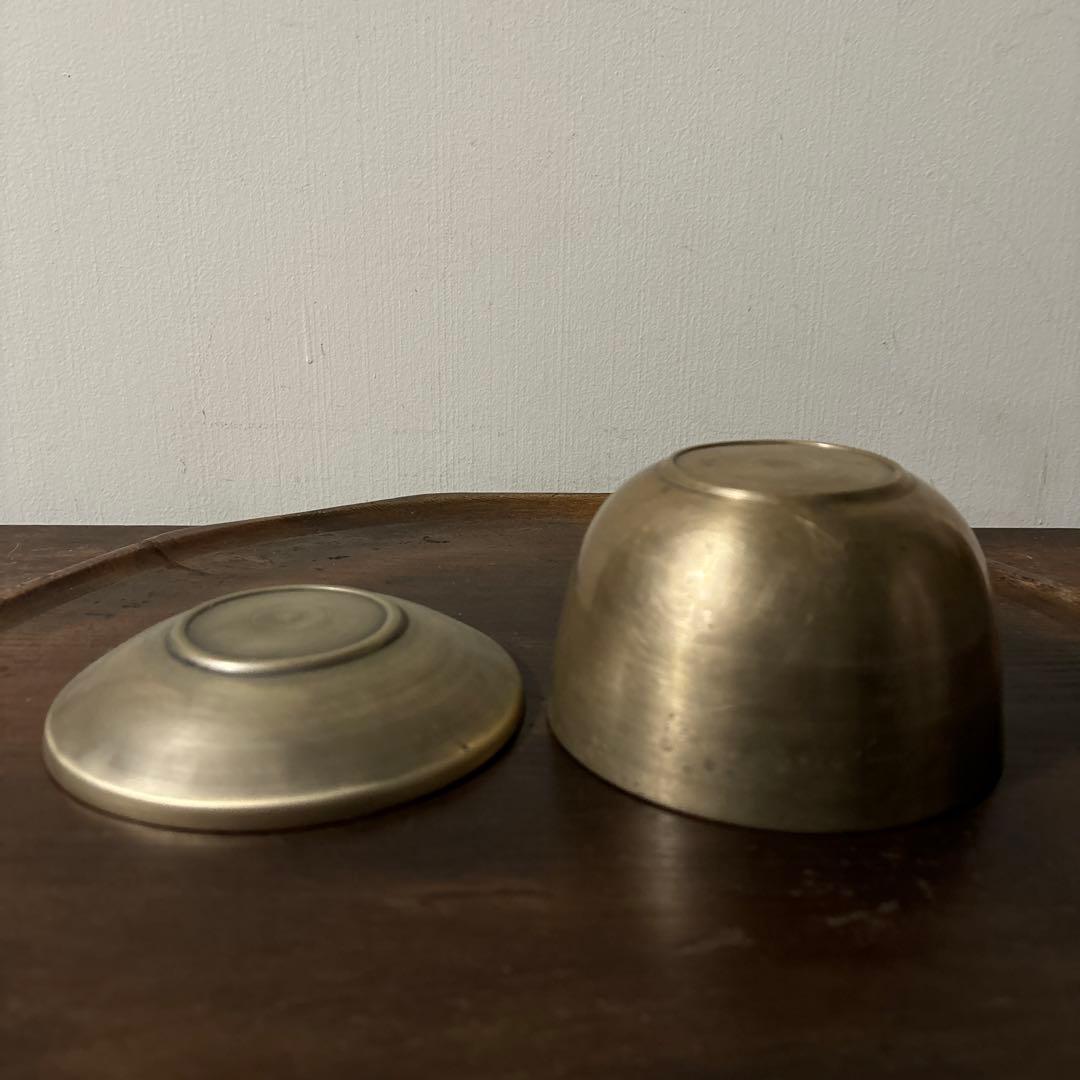 韓国 古い真鍮製の器 3点 その16アンティーク 古道具 韓国骨董 李朝