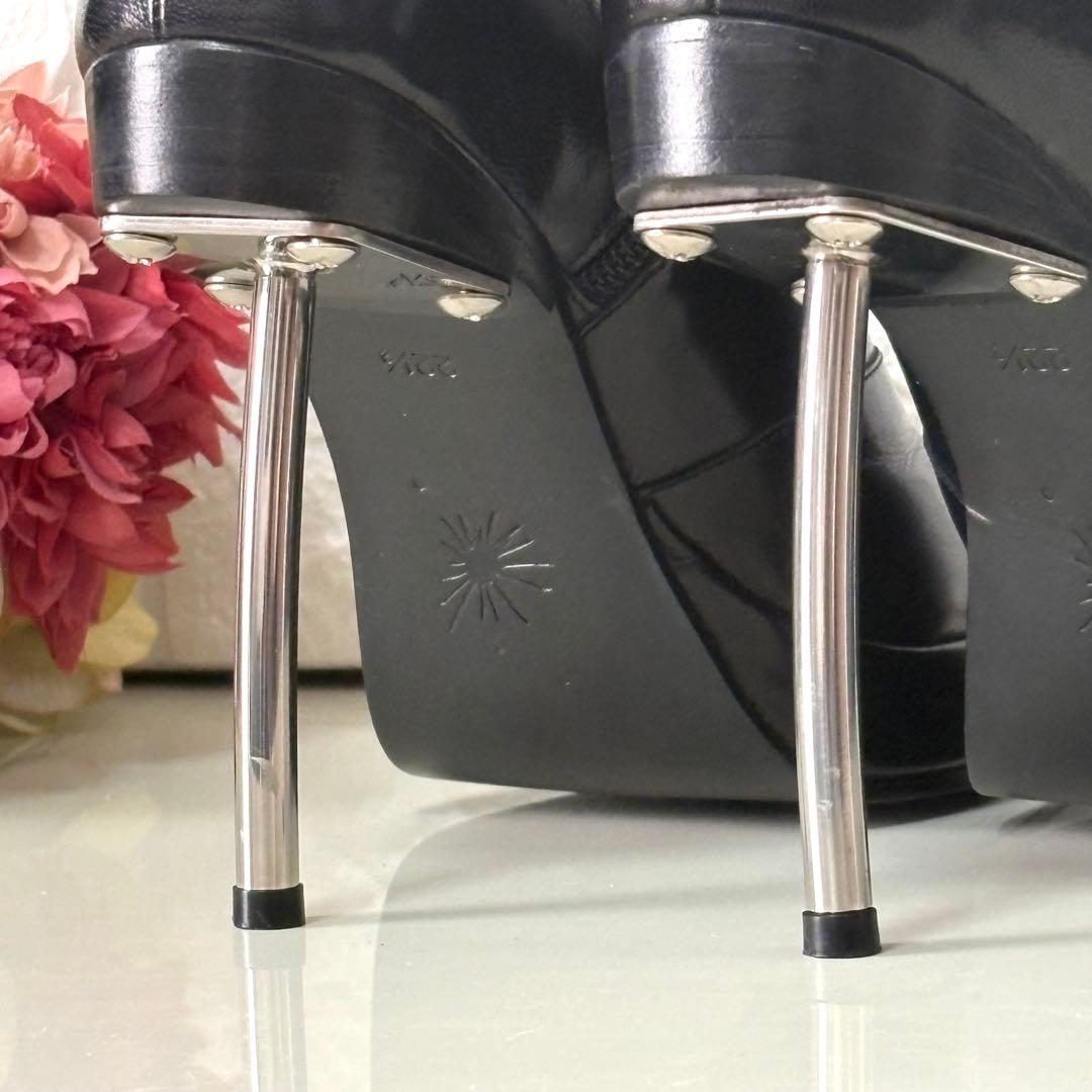 【希少】MIHARA YASUHIRO メタルヒール ブーティ 黒 22.5cm