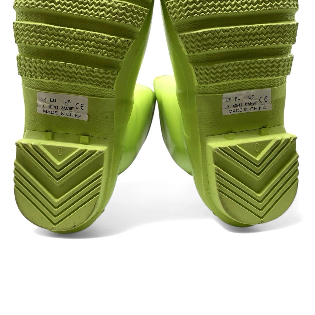 未使用級 ハンター レインブーツ ライムグリーン UK7 25.5cm