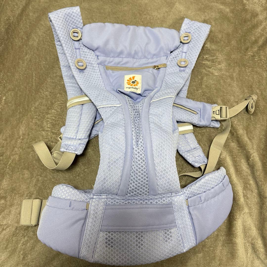 【美品】希少カラー◎ エルゴベビー OMNI Breeze ブルーラベンダー 希少カラー✨ エルゴベビー 抱っこ紐 ブルー エルゴベビー 抱っこ紐