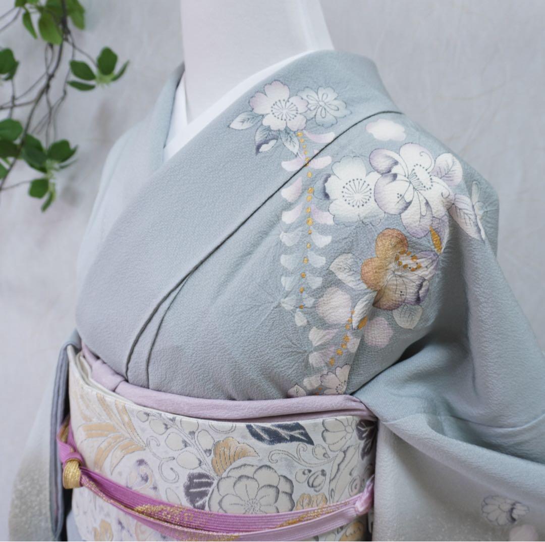 訪問着フルセット 辻が花 卒業式 入学式 お宮参り グレー色 - メルカリ