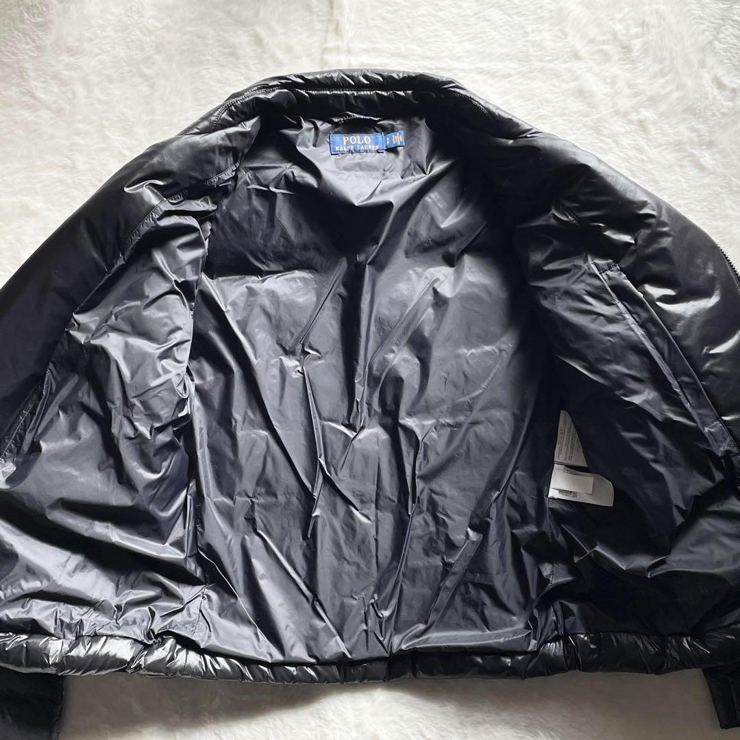 ポロラルフローレン ダウン ダウンジャケットライダースダウン レザー