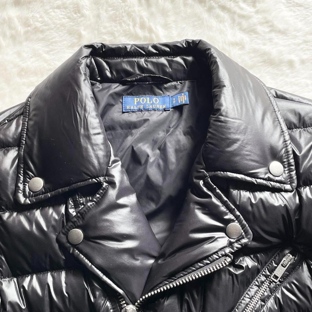 ポロラルフローレン ダウン ダウンジャケットライダースダウン レザー