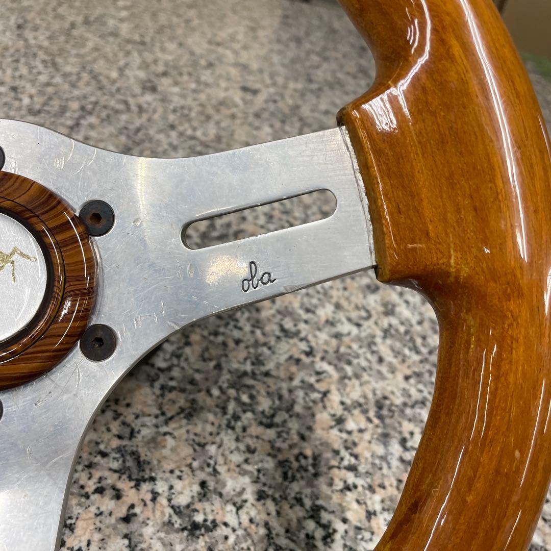 S*T様 ☆OBA オバ ウッド ステアリング 当時物 ハンドル 自動車パーツ