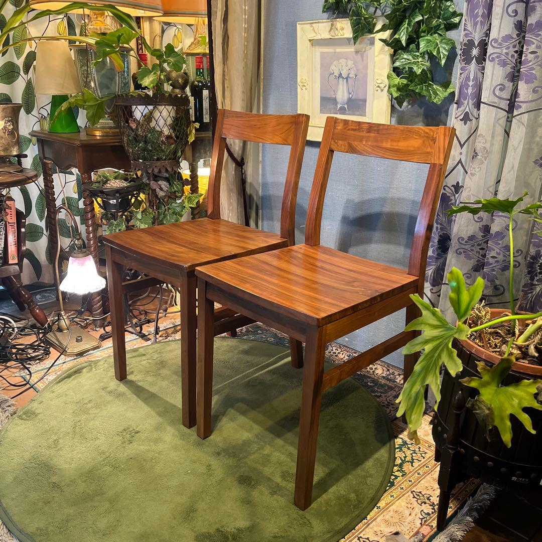 mona 様専用2脚セット 無印良品 板座 ウォールナット無垢材コンパクト