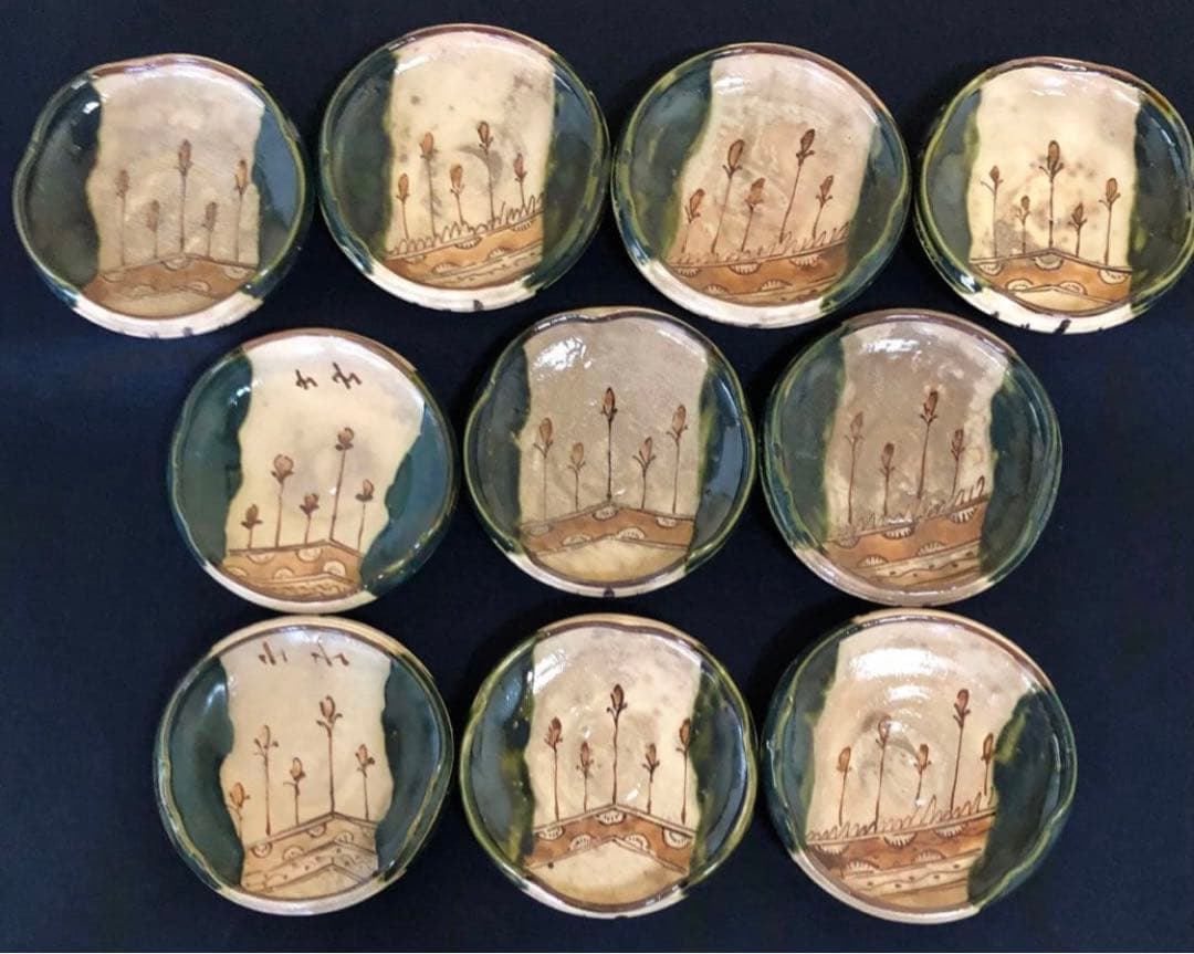 割引❗️《R》織部 深皿 銘々皿 鉢 向付 10客 懐石 260107か5