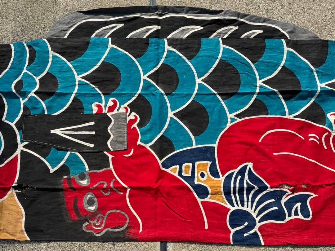 古布 木綿 鯉のぼり 二間 金太郎入 3.5m こいのぼりリメイク素材