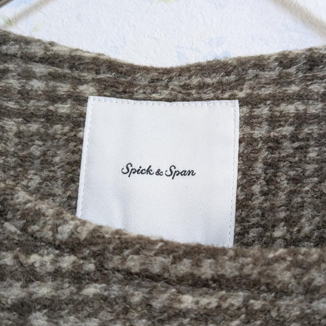 新品 Spick ＆ Span Wスライバーノーカラーチェックポンチョコート